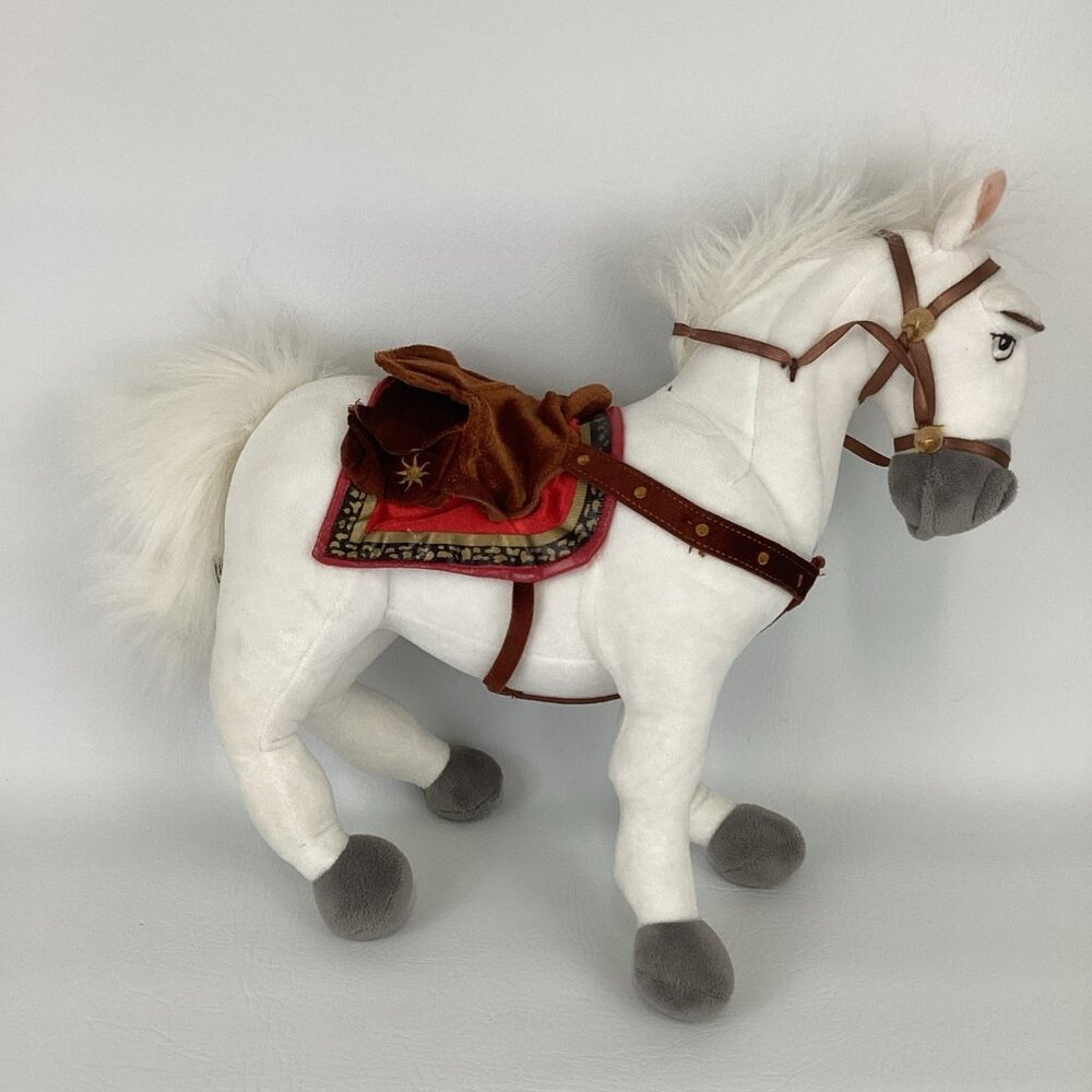 Disney Store Tangled Rapunzel White Horse Maximus 14" Plush Stuffed Animal Toy